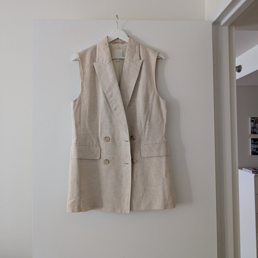 HM Linen Beige Vest Size 2